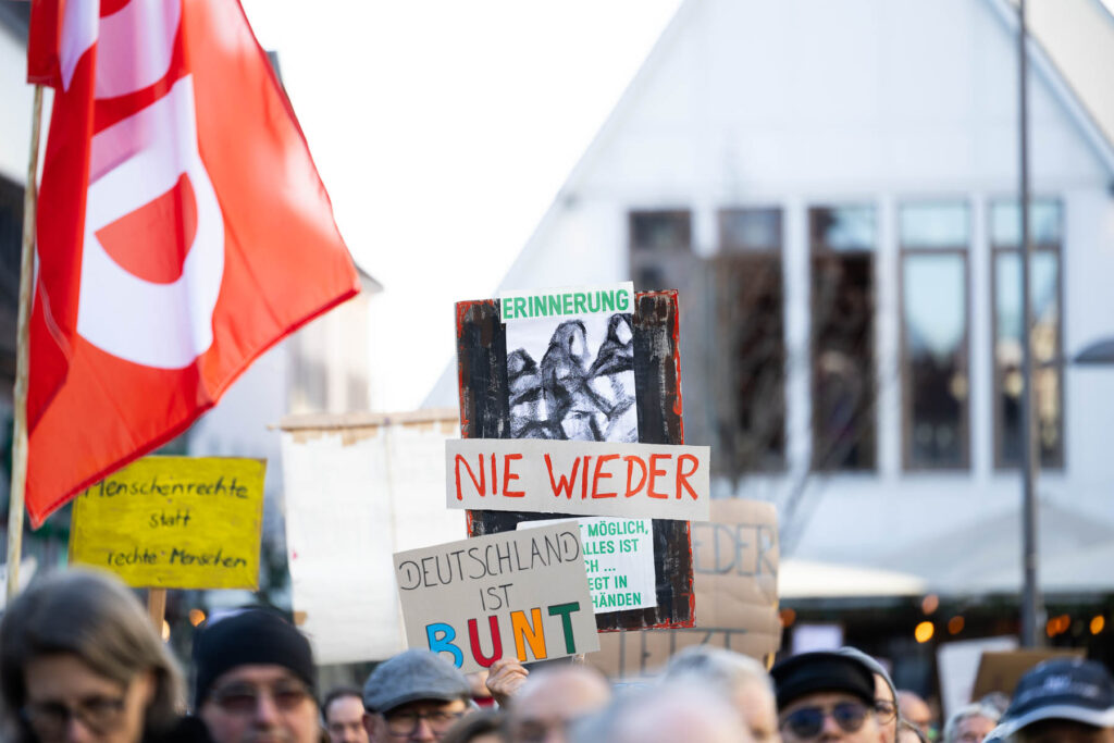 Fotografie der Demo gegen Rechts in Kirchheim unter Teck